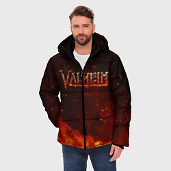 Куртка зимняя мужская Valheim огненный лого, цвет: 3D-черный — фото 2