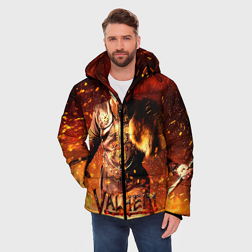 Мужская зимняя куртка Valheim Викинг в огне / 3D-Красный – фото 3