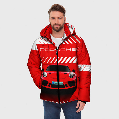 Мужская зимняя куртка PORSCHE ПОРШЕ RED STYLE / 3D-Красный – фото 3