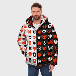 Куртка зимняя мужская ЛЮБОВЬ СМЕРТЬ И РОБОТЫ УЗОР, цвет: 3D-черный — фото 2