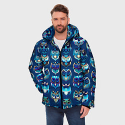 Куртка зимняя мужская Совы, цвет: 3D-черный — фото 2