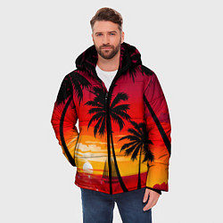Куртка зимняя мужская Гавайский закат, цвет: 3D-светло-серый — фото 2