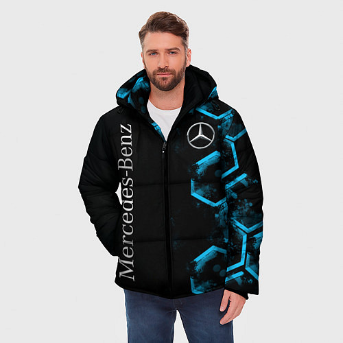Мужская зимняя куртка Mercedes Мерседес Неон / 3D-Красный – фото 3