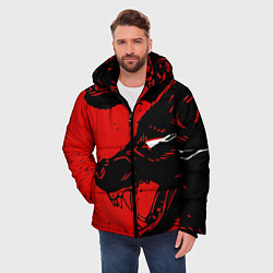 Куртка зимняя мужская Красный волк 3D, цвет: 3D-черный — фото 2
