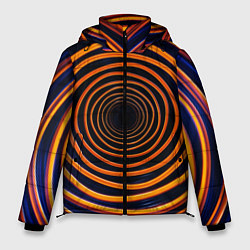 Куртка зимняя мужская Круги неоновые, цвет: 3D-черный