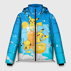 Куртка зимняя мужская Пикачу в лимонаде, цвет: 3D-черный