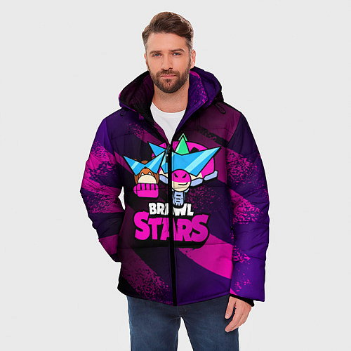 Мужская зимняя куртка Плохиш Базз Buzz Brawl Stars / 3D-Красный – фото 3