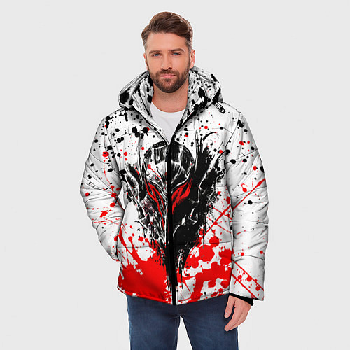 Мужская зимняя куртка Броня Берсерка / 3D-Красный – фото 3
