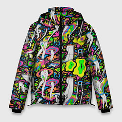 Куртка зимняя мужская Психоделика Абстракция, цвет: 3D-черный