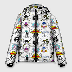 Куртка зимняя мужская Веселые Роджеры пиратов Соломенной Шляпы, цвет: 3D-светло-серый