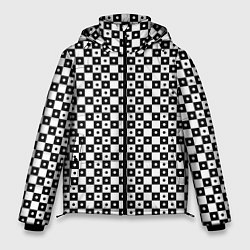 Куртка зимняя мужская ШАХМАТНАЯ КЛЕТКА В ГОРОШЕК, цвет: 3D-черный