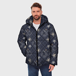 Куртка зимняя мужская Модное лоскутное шитье, цвет: 3D-черный — фото 2