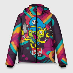 Куртка зимняя мужская Crazy Bomberman, цвет: 3D-черный