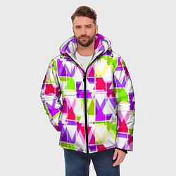 Куртка зимняя мужская Абстрактный яркий узор, цвет: 3D-светло-серый — фото 2