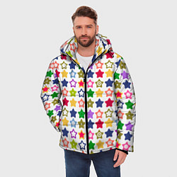 Куртка зимняя мужская Разноцветные звездочки, цвет: 3D-светло-серый — фото 2