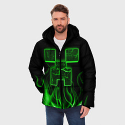 Куртка зимняя мужская MINECRAFT TEXTURE FIRE, цвет: 3D-черный — фото 2