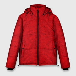 Куртка зимняя мужская Ярко-красный мраморный узор, цвет: 3D-черный
