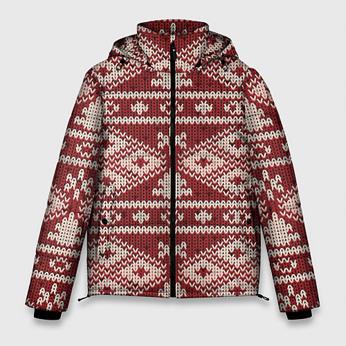Мужская зимняя куртка Вязаный рисунок / 3D-Светло-серый – фото 1