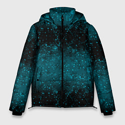 Куртка зимняя мужская Черно-синие блестки, цвет: 3D-красный