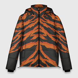 Куртка зимняя мужская Шкура тигра оранжевая, цвет: 3D-черный