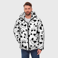Куртка зимняя мужская Джек Скеллингтон паттерн лицо, цвет: 3D-черный — фото 2