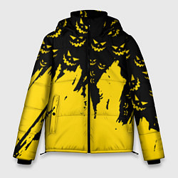 Куртка зимняя мужская Тыквенные смайлы, цвет: 3D-черный