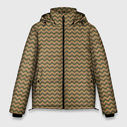 Куртка зимняя мужская Абстракция разноцветные зигзаги, цвет: 3D-черный