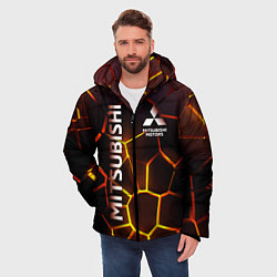 Куртка зимняя мужская Митсубиси подсветка 3D плит, цвет: 3D-черный — фото 2