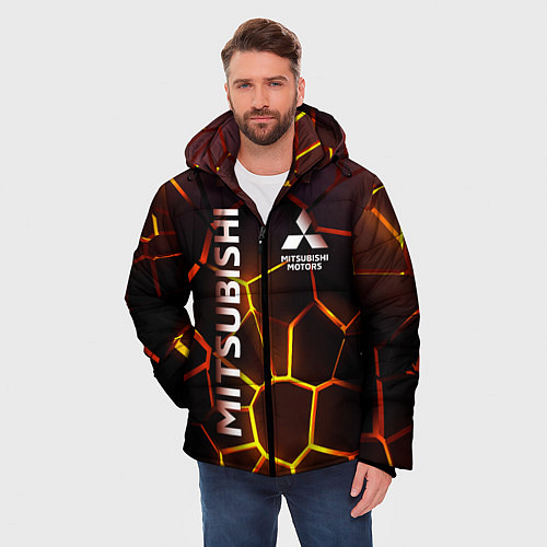 Мужская зимняя куртка Митсубиси подсветка 3D плит / 3D-Красный – фото 3