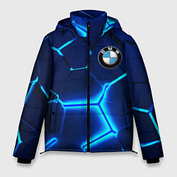 Куртка зимняя мужская BMW LOGO 3Д ПЛИТЫ ГЕОМЕТРИЯ, цвет: 3D-светло-серый