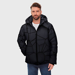 Куртка зимняя мужская Карбоновые 3D плиты 3Д плиты геометрия, цвет: 3D-черный — фото 2