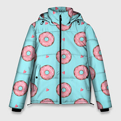Куртка зимняя мужская Розовые пончики, цвет: 3D-черный