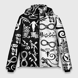 Куртка зимняя мужская ТОКИЙСКИЕ МСТИТЕЛИ ЛОГОБОМБИНГ ЧБ, цвет: 3D-светло-серый