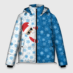 Куртка зимняя мужская С Новым Годом дед мороз, цвет: 3D-черный