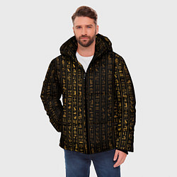 Куртка зимняя мужская ЕГИПЕТСКИЕ ИЕРОГЛИФЫ ЗОЛОТОМ, цвет: 3D-черный — фото 2