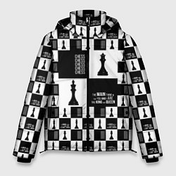 Куртка зимняя мужская Шахматы Король и королева 2022, цвет: 3D-черный