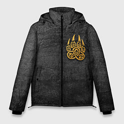 Куртка зимняя мужская Волчий отпечаток золотом Символ Велеса, цвет: 3D-черный