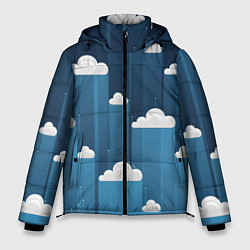 Куртка зимняя мужская Облака в очереди, цвет: 3D-черный