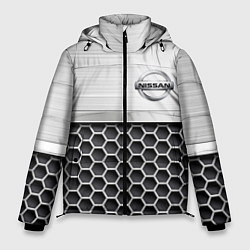 Куртка зимняя мужская Nissan Стальная решетка, цвет: 3D-черный