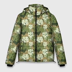Куртка зимняя мужская Силуэты Черепов камуфляж, цвет: 3D-черный