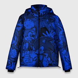 Куртка зимняя мужская SONIC BLUE PATTERN СИНИЙ ЁЖ, цвет: 3D-светло-серый