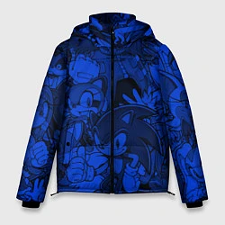 Куртка зимняя мужская SONIC BLUE PATTERN СИНИЙ ЁЖ, цвет: 3D-красный