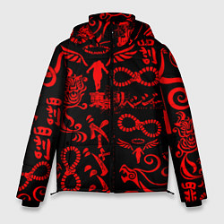 Куртка зимняя мужская ТОКИЙСКИЕ МСТИТЕЛИ КРАСНЫЕ ТАТУ, цвет: 3D-черный
