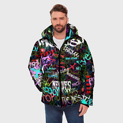Куртка зимняя мужская Neon graffiti Smile, цвет: 3D-красный — фото 2