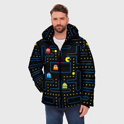 Куртка зимняя мужская Пиксельный Пакман, цвет: 3D-черный — фото 2