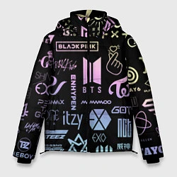 Куртка зимняя мужская K-pop лого исполнителей, цвет: 3D-черный