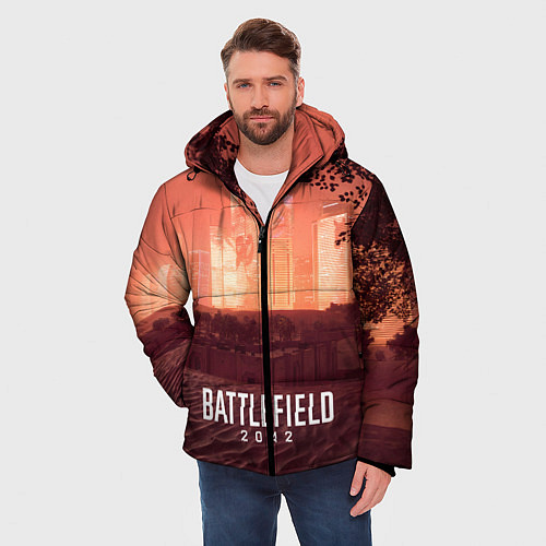 Мужская зимняя куртка Battlefield 2042 - Песочные часы / 3D-Красный – фото 3