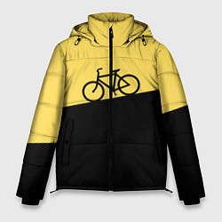 Куртка зимняя мужская Бегущий за велосипедом, цвет: 3D-черный