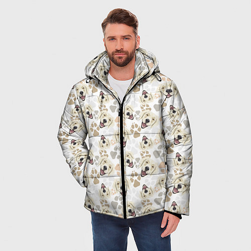 Мужская зимняя куртка Лабрадор Золотистый Ретривер / 3D-Светло-серый – фото 3