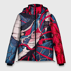 Куртка зимняя мужская Самурай Якудза, змей, скелет, цвет: 3D-светло-серый